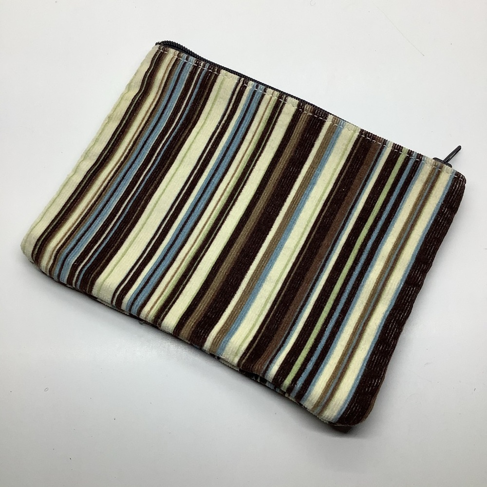 Love Shine Corduroy stripe zip pouch 5”x7 NEW
